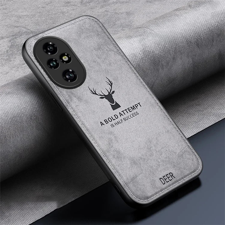 For Honor 200 Pro 5G Case Leather Back Soft Texture Deer Pattern Phone Cover