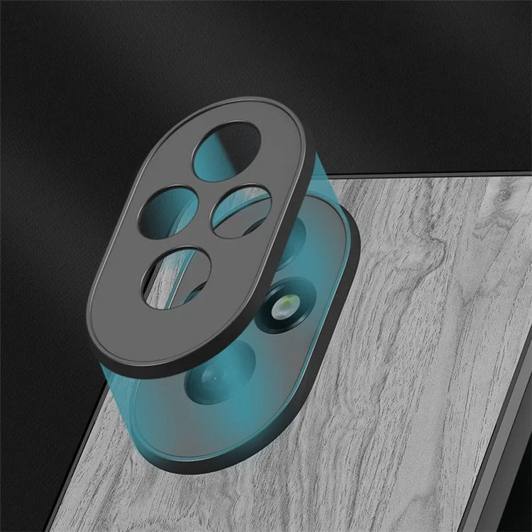 For Honor 200 Pro 5G Case Wood Texture Leather Coated TPU Phone Protective Cover