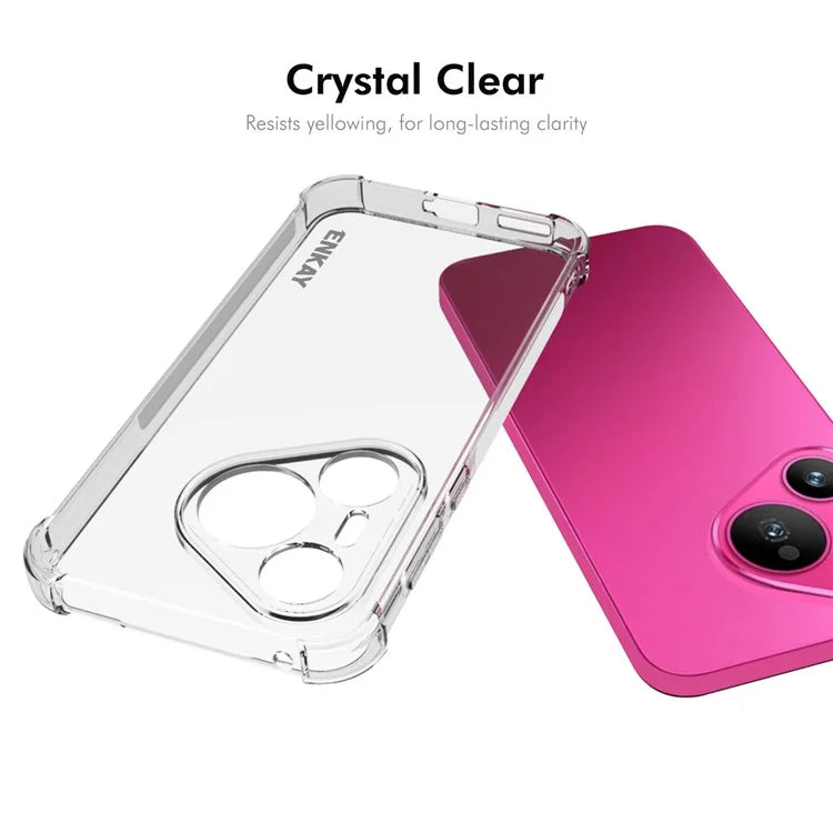 ENKAY HAT PRINCE For Huawei Pura 70 Clear Case Anti-Drop Corners Protection TPU Phone Cover
