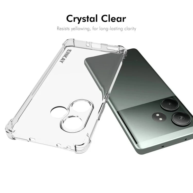 ENKAY HAT PRINCE For Realme GT Neo6 SE 5G Case Non-Slip Side Edge TPU Clear Phone Cover