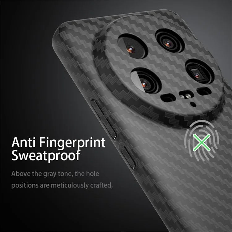 For Xiaomi 14 Ultra Phone Case PC Back Cover Splicing Carbon Fiber Texture +White