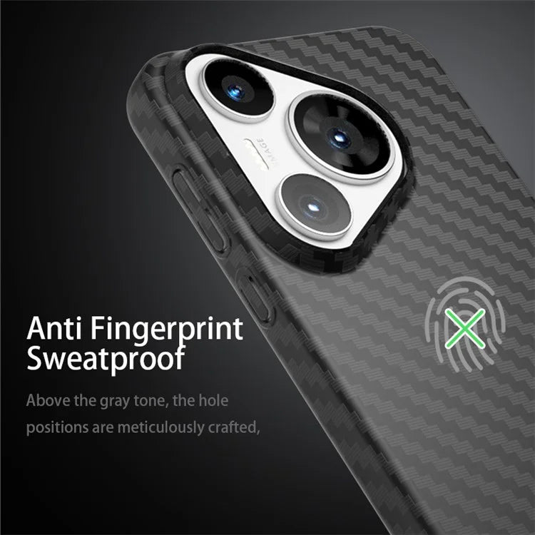 For Huawei Pura 70 Pro / Pura 70 Pro+ Case Carbon Fiber Texture PC Phone Cover+Green