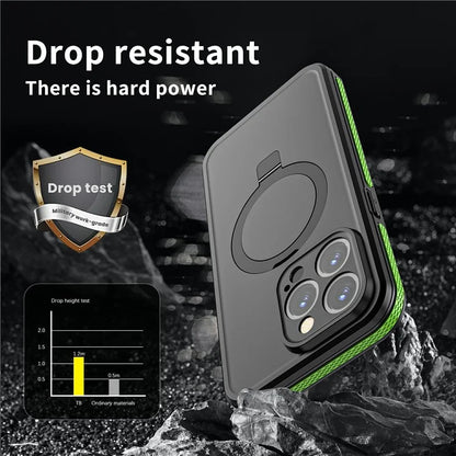 TB For iPhone 15 Pro Max Case IP68 Waterproof Dustproof Shockproof Phone Cover with Magnetic Kickstand