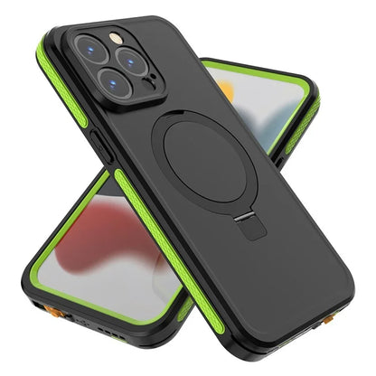 TB For iPhone 15 Pro Max Case IP68 Waterproof Dustproof Shockproof Phone Cover with Magnetic Kickstand