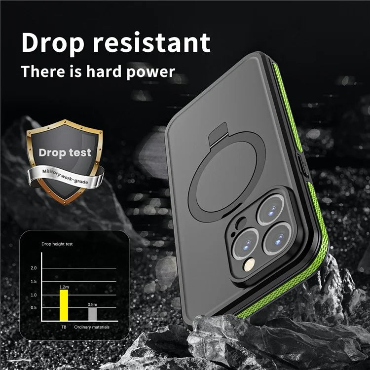 TB For iPhone 15 Pro Max Case IP68 Waterproof Dustproof Shockproof Phone Cover with Magnetic Kickstand