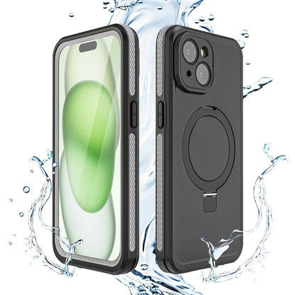 TB Protective Case For iPhone 15 Kickstand IP68 Waterproof Phone Cover Compatible with MagSafe