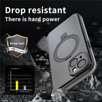 TB Protective Case For iPhone 15 Kickstand IP68 Waterproof Phone Cover Compatible with MagSafe
