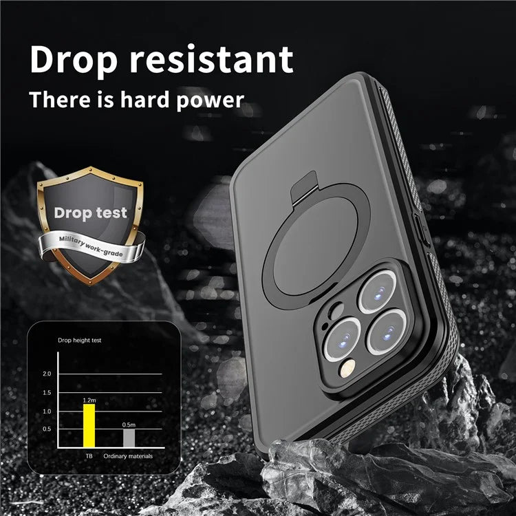 TB For iPhone 15 Pro IP68 Waterproof Case Kickstand Magnetic Phone Cover