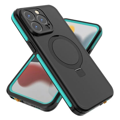 TB For iPhone 15 Pro IP68 Waterproof Case Kickstand Magnetic Phone Cover