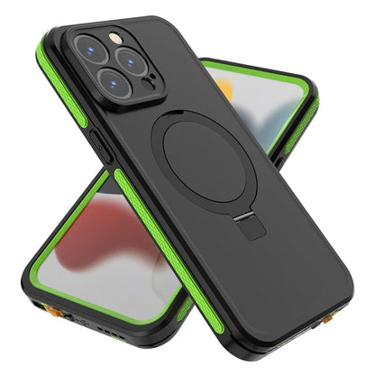 TB For iPhone 15 Pro IP68 Waterproof Case Kickstand Magnetic Phone Cover