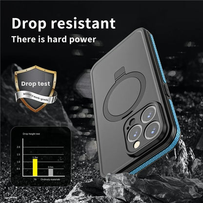 TB For iPhone 15 Pro IP68 Waterproof Case Kickstand Magnetic Phone Cover