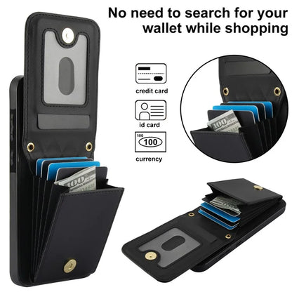 For Samsung Galaxy A55 5G Card Slots Case Rhombus Leather + TPU Phone Cover with Crossbody Strap