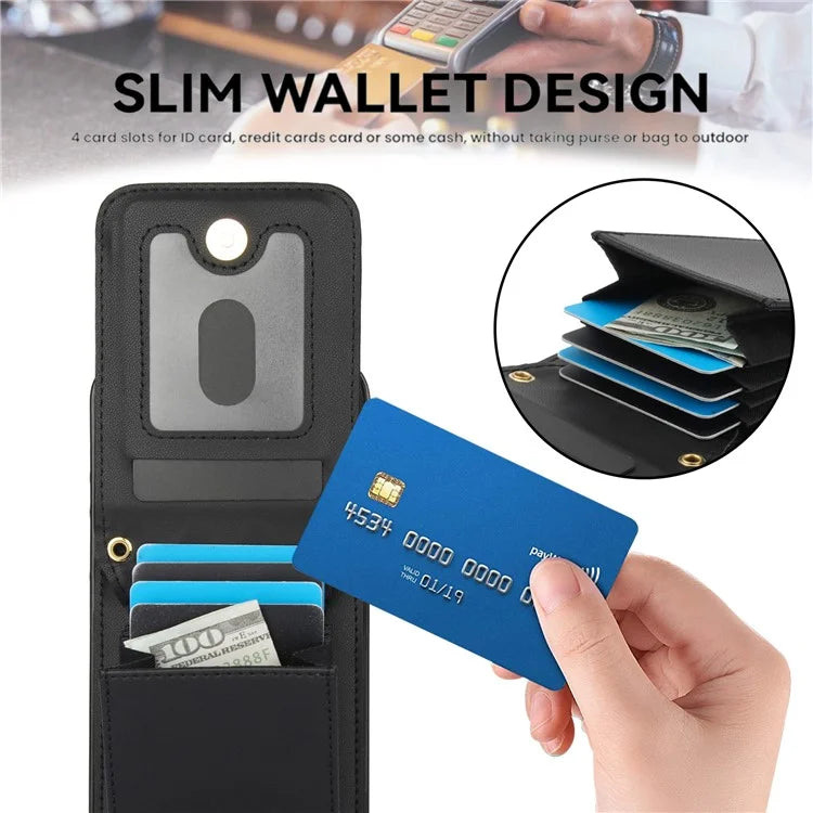 For Samsung Galaxy A55 5G Card Slots Case Rhombus Leather + TPU Phone Cover with Crossbody Strap