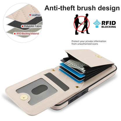 For Samsung Galaxy A55 5G Card Slots Case Rhombus Leather + TPU Phone Cover with Crossbody Strap