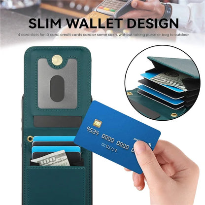 For Samsung Galaxy A55 5G Card Slots Case Rhombus Leather + TPU Phone Cover with Crossbody Strapish Green