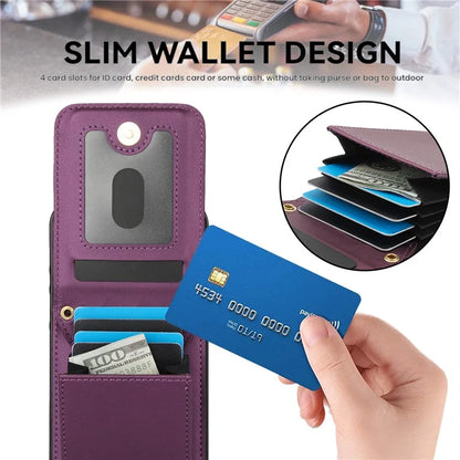 For Samsung Galaxy A55 5G Card Slots Case Rhombus Leather + TPU Phone Cover with Crossbody Strap