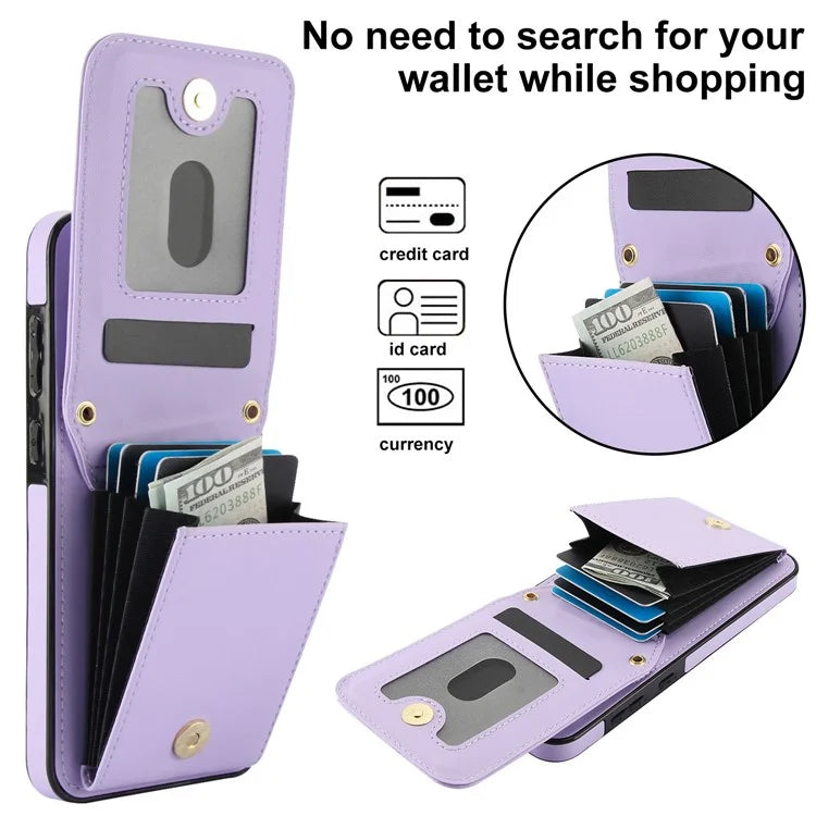 For Samsung Galaxy A55 5G Card Slots Case Rhombus Leather + TPU Phone Cover with Crossbody Strap