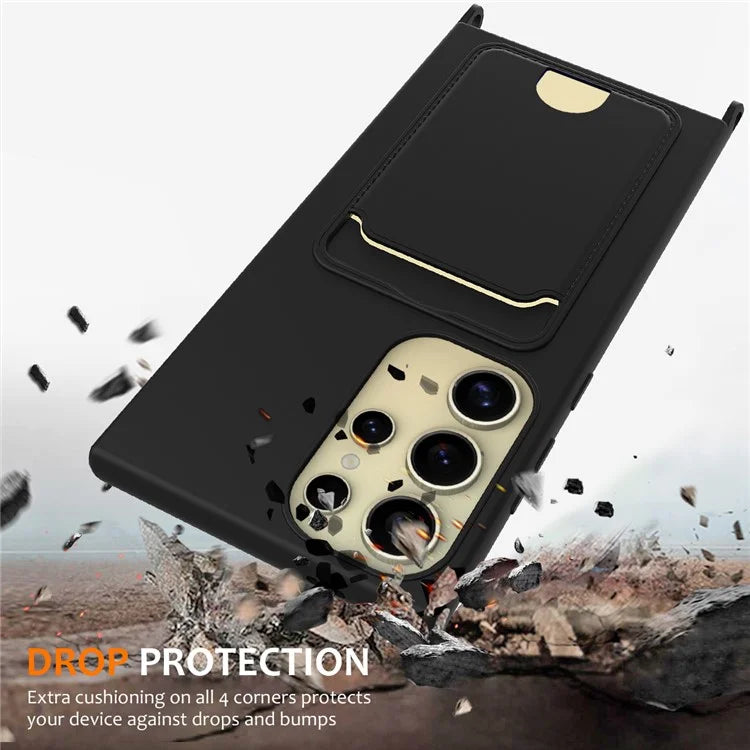 For Samsung Galaxy S23 Ultra Case with Lanyard Card Slot Liquid Silicone Phone Cover