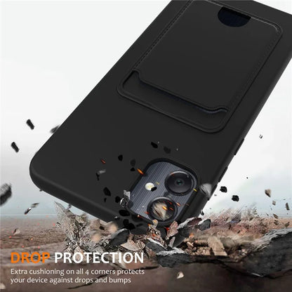 For Samsung Galaxy A05 4G Case Liquid Silicone Phone Cover with Card Slot, Long Strap