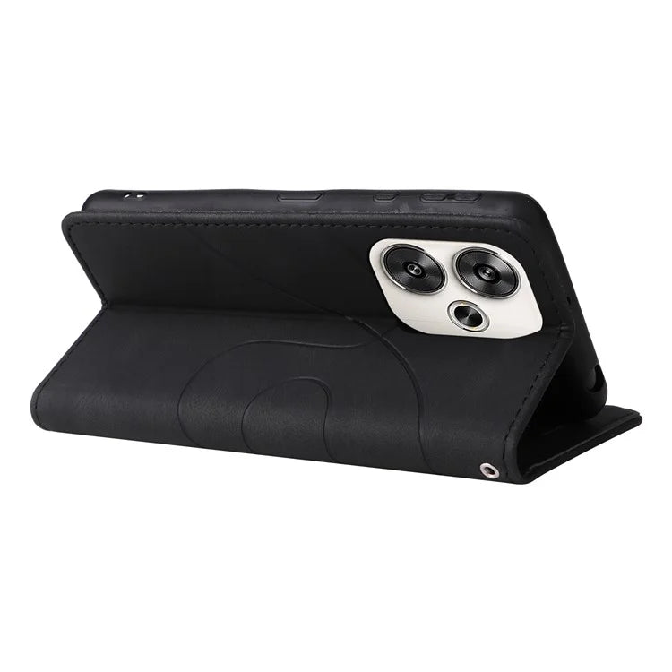 KT Leather Series-1 For Xiaomi Redmi Turbo 3 5G / Poco F6 5G Case Leather Phone Cover Color Splicing