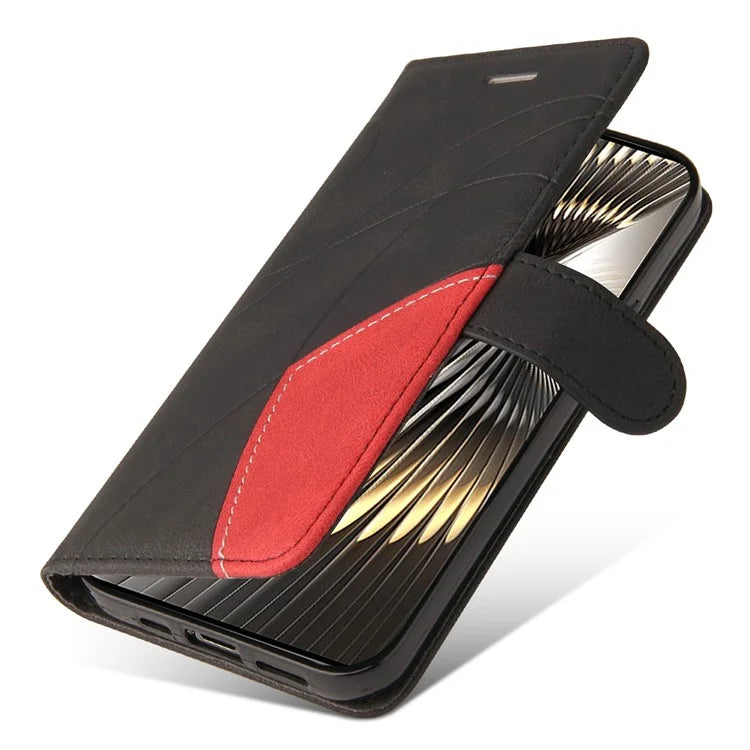 KT Leather Series-1 For Xiaomi Redmi Turbo 3 5G / Poco F6 5G Case Leather Phone Cover Color Splicing