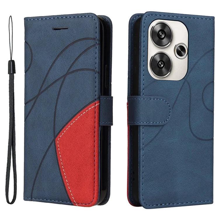 KT Leather Series-1 For Xiaomi Redmi Turbo 3 5G / Poco F6 5G Case Leather Phone Cover Color Splicing