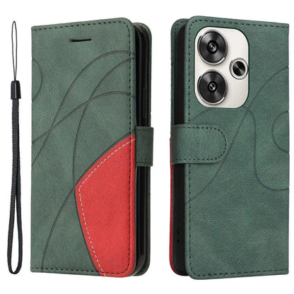 KT Leather Series-1 For Xiaomi Redmi Turbo 3 5G / Poco F6 5G Case Leather Phone Cover Color Splicing