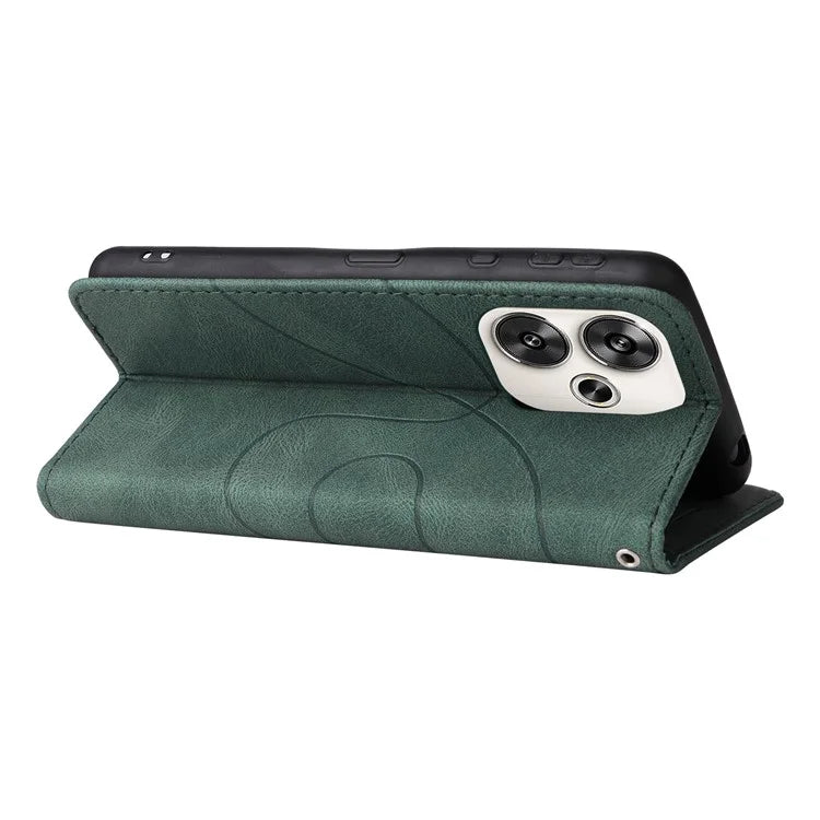 KT Leather Series-1 For Xiaomi Redmi Turbo 3 5G / Poco F6 5G Case Leather Phone Cover Color Splicing