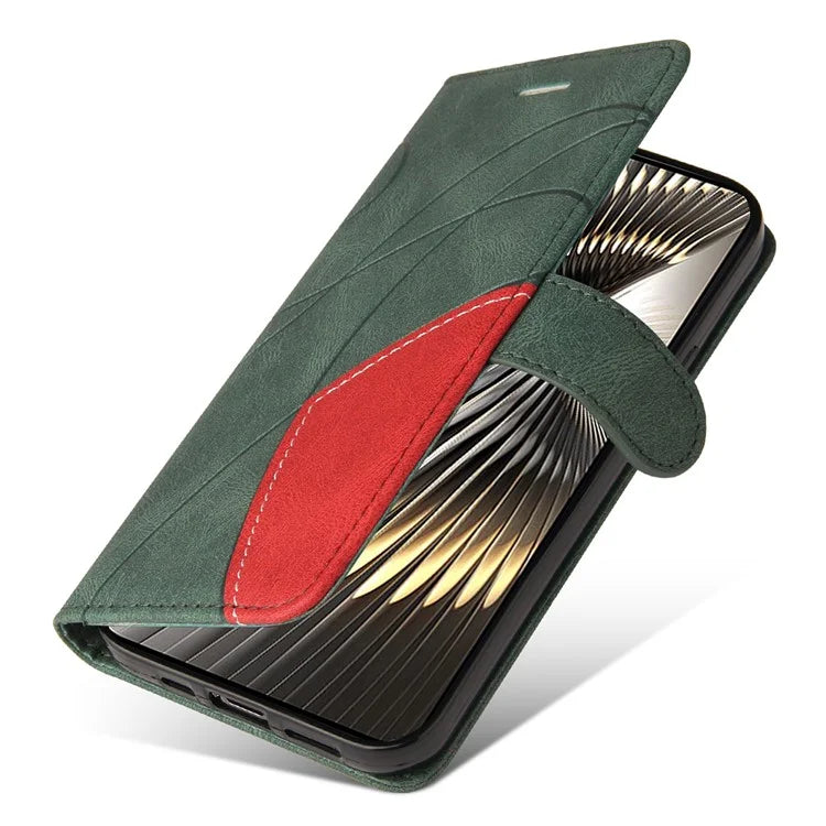 KT Leather Series-1 For Xiaomi Redmi Turbo 3 5G / Poco F6 5G Case Leather Phone Cover Color Splicing