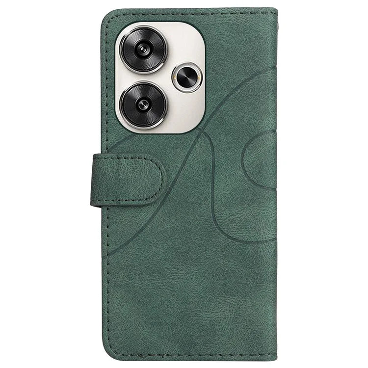 KT Leather Series-1 For Xiaomi Redmi Turbo 3 5G / Poco F6 5G Case Leather Phone Cover Color Splicing