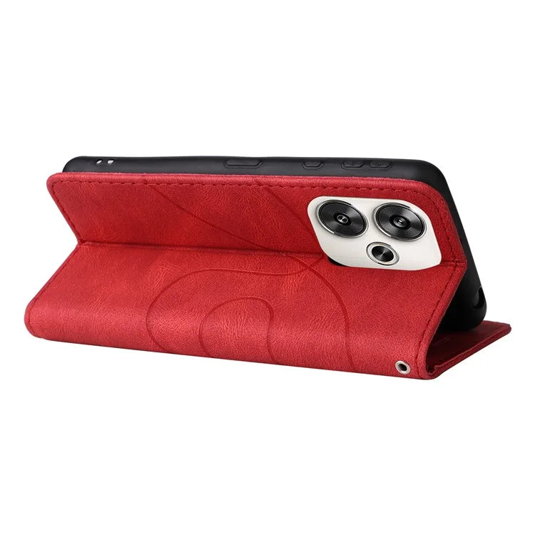 KT Leather Series-1 For Xiaomi Redmi Turbo 3 5G / Poco F6 5G Case Leather Phone Cover Color Splicing