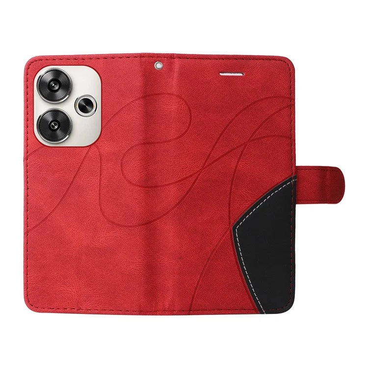 KT Leather Series-1 For Xiaomi Redmi Turbo 3 5G / Poco F6 5G Case Leather Phone Cover Color Splicing