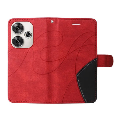 KT Leather Series-1 For Xiaomi Redmi Turbo 3 5G / Poco F6 5G Case Leather Phone Cover Color Splicing