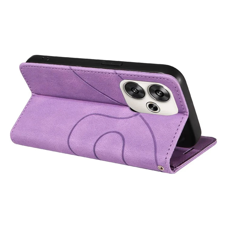 KT Leather Series-1 For Xiaomi Redmi Turbo 3 5G / Poco F6 5G Case Leather Phone Cover Color Splicing