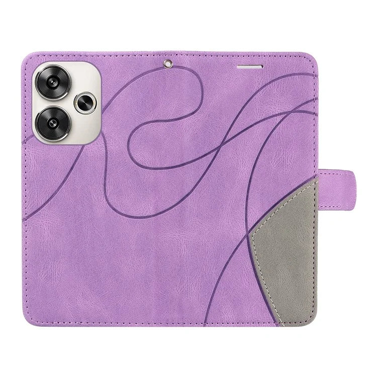 KT Leather Series-1 For Xiaomi Redmi Turbo 3 5G / Poco F6 5G Case Leather Phone Cover Color Splicing