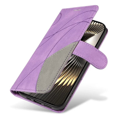 KT Leather Series-1 For Xiaomi Redmi Turbo 3 5G / Poco F6 5G Case Leather Phone Cover Color Splicing