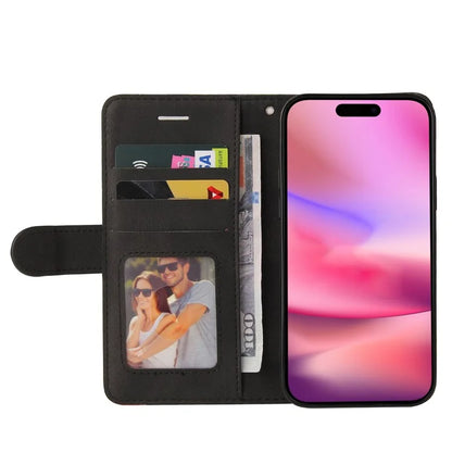 KT Leather Series-1 For iPhone 16 Case Color Splicing Wallet PU Leather Phone Cover