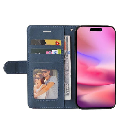 KT Leather Series-1 For iPhone 16 Case Color Splicing Wallet PU Leather Phone Cover