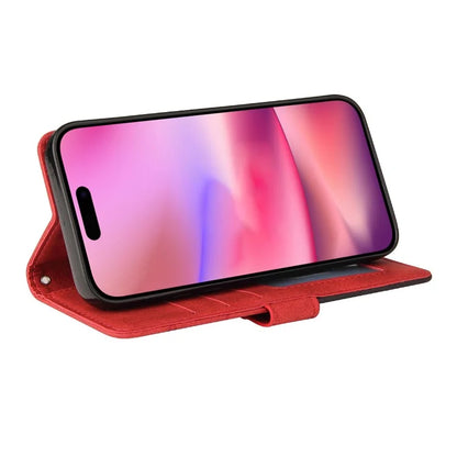 KT Leather Series-1 For iPhone 16 Case Color Splicing Wallet PU Leather Phone Cover