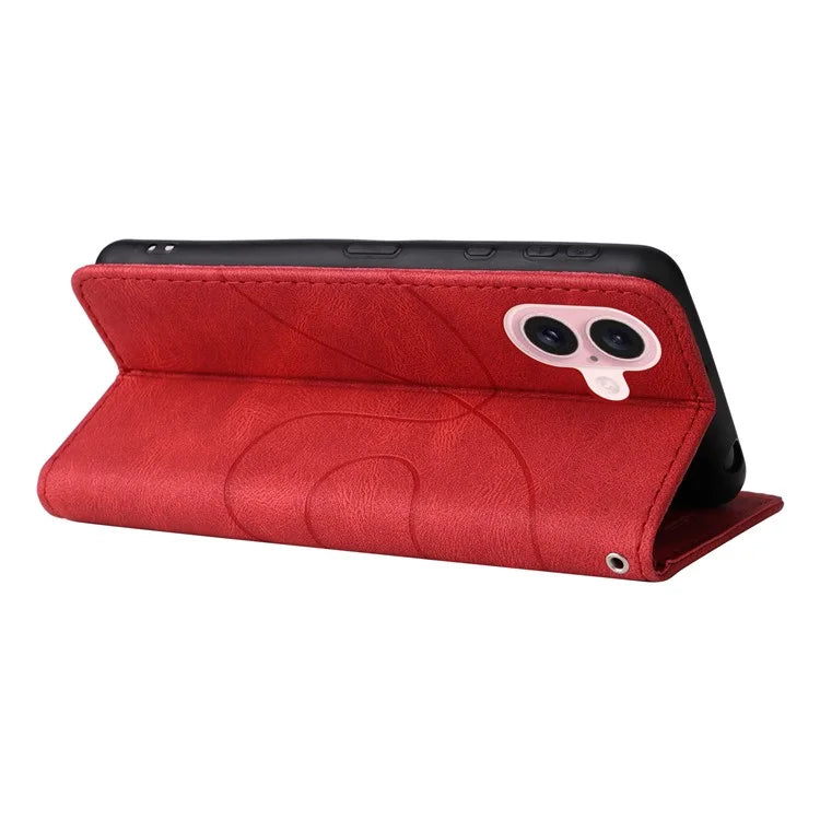 KT Leather Series-1 For iPhone 16 Case Color Splicing Wallet PU Leather Phone Cover