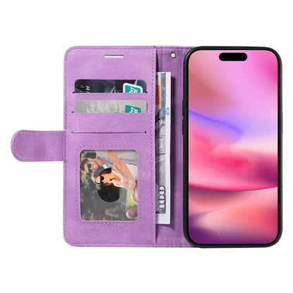 KT Leather Series-1 For iPhone 16 Case Color Splicing Wallet PU Leather Phone Cover