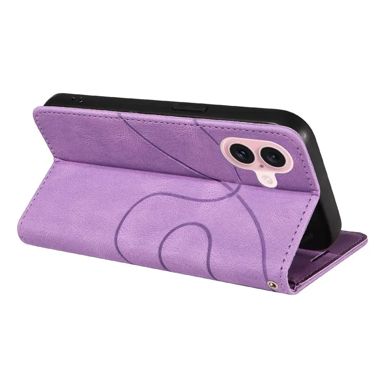 KT Leather Series-1 For iPhone 16 Case Color Splicing Wallet PU Leather Phone Cover
