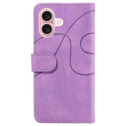 KT Leather Series-1 For iPhone 16 Case Color Splicing Wallet PU Leather Phone Cover
