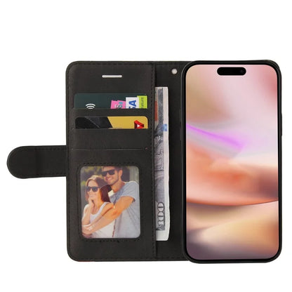 KT Leather Series-1 For iPhone 16 Plus Case Flip Folio Protective Phone Cover Two-Color Splicing