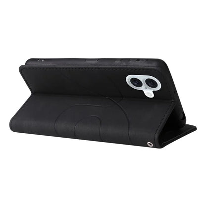 KT Leather Series-1 For iPhone 16 Plus Case Flip Folio Protective Phone Cover Two-Color Splicing