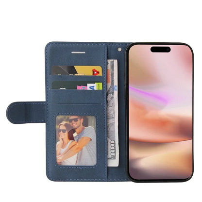 KT Leather Series-1 For iPhone 16 Plus Case Flip Folio Protective Phone Cover Two-Color Splicing