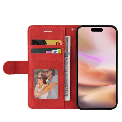 KT Leather Series-1 For iPhone 16 Plus Case Flip Folio Protective Phone Cover Two-Color Splicing