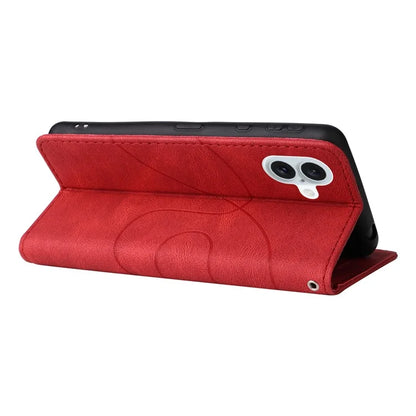 KT Leather Series-1 For iPhone 16 Plus Case Flip Folio Protective Phone Cover Two-Color Splicing