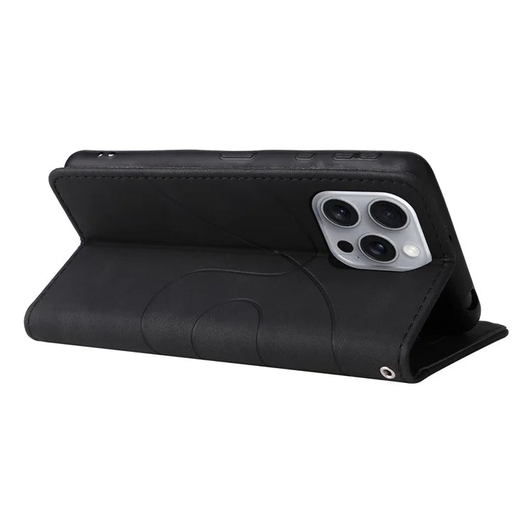 KT Leather Series-1 For iPhone 16 Pro Max Case Color Splicing Stand Phone Cover with Card Holder