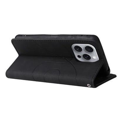 KT Leather Series-1 For iPhone 16 Pro Max Case Color Splicing Stand Phone Cover with Card Holder